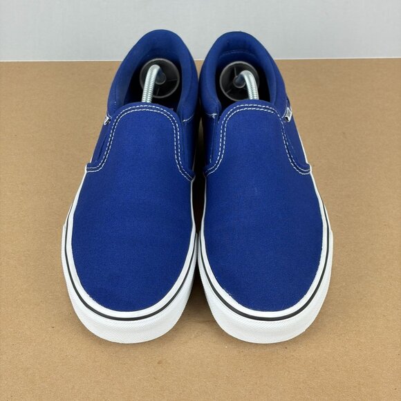 Vans Off the Wall Classic Slip On Sneakers Mens 9.5 Blue Casual Comfort Low Top - Picture 2 of 10